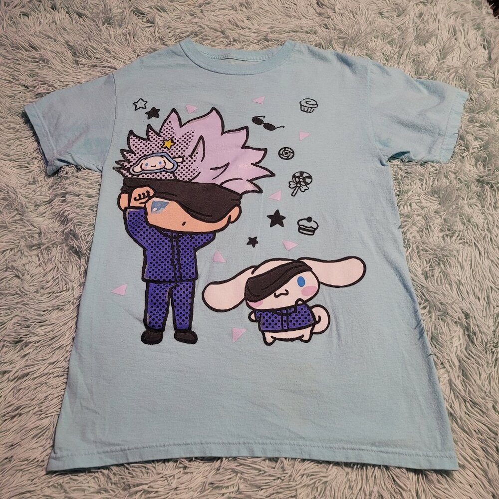 Jujutsu Kaisen X Hello Kitty And Friends Gojo Cinnamoroll T-Shirt Blue Size S